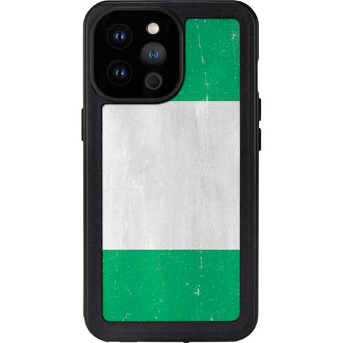 Nigeria Flag Distressed iPhone 14 Pro Max Waterproof Case